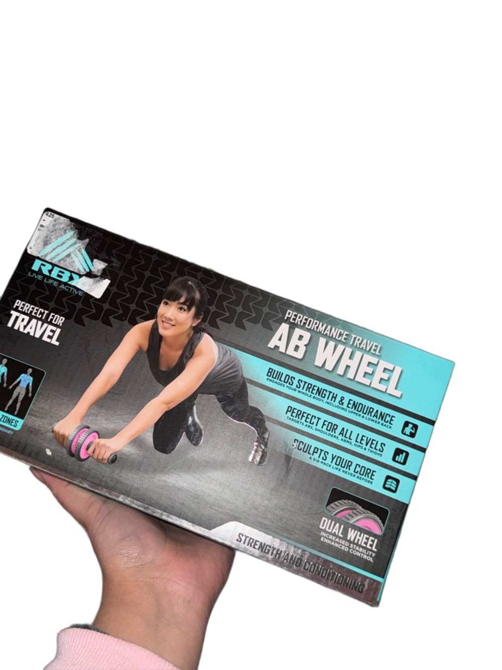 RBX Ab Wheel Roller - Pink & Teal Accents